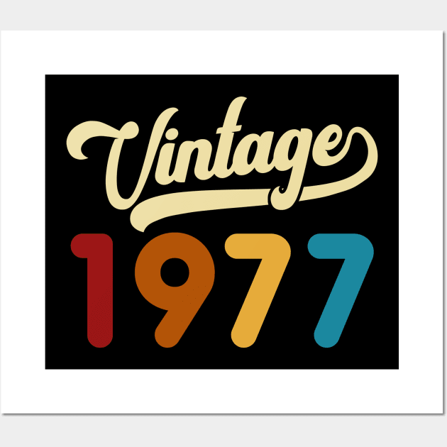 1977 Vintage Gift 43rd Birthday Retro Style Wall Art by Kimko